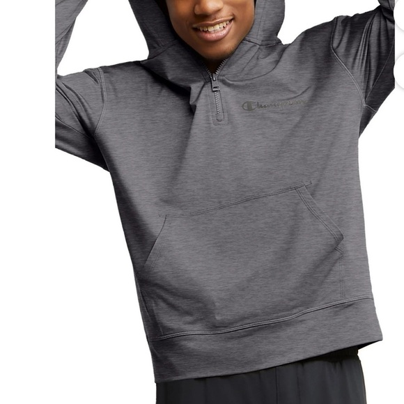 Champion DuoDry+ Shirt Adult Extra Large Gray Quarter Zip Activewear Outdoor Men - Picture 1 of 9